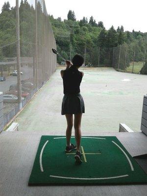 Taking classes with Jodi at the driving range:)