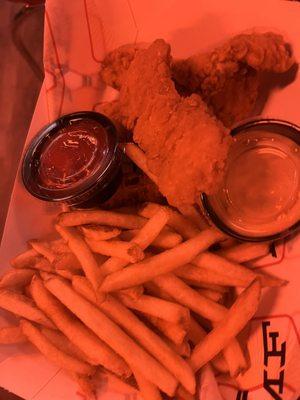 Chicken tenders and fries