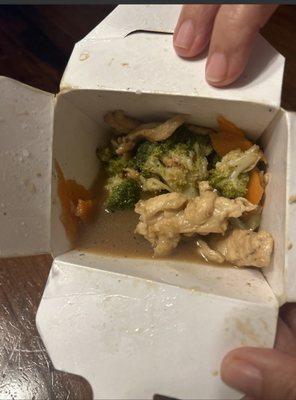 Wtf is that soupy mess in the chicken & broccoli container?