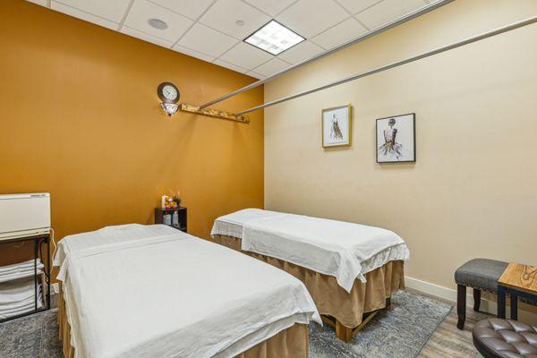 Couple Massage Room with Rails for Ashiatsu Massage AKA Back-walking