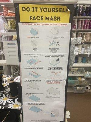 She has a station that explains how to create your own facemasks. That's really creative and helpful!