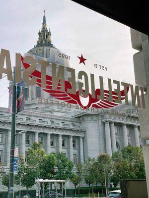 Getting some coffee and breakfast on Election Day. City Hall across the street.