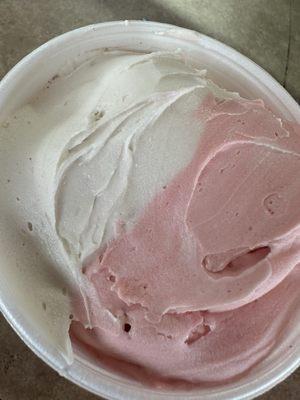 Vegan Strawberry and Vanilla Soft Serve