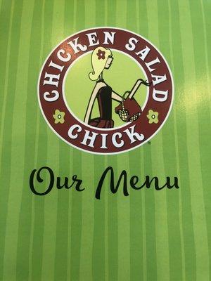 Front of the menu