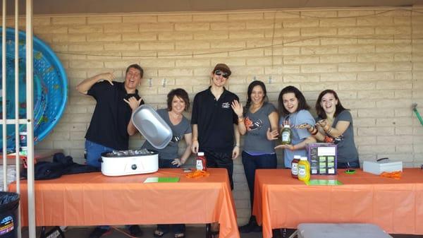 Here are the student's from Apache Trail High selling hot dogs and having fun