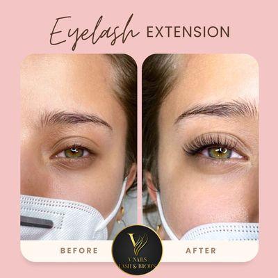 Enhance your beauty with stunning eyelash extensions at V Nail and Beauty!