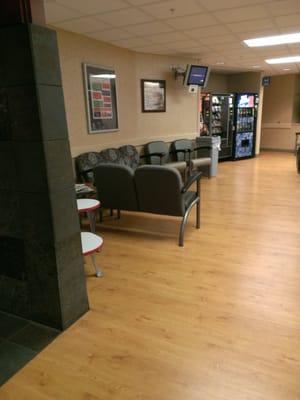 Waiting room nearly deserted yet still waiting.