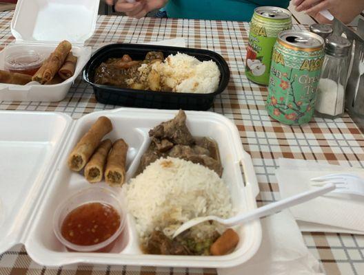 Pork Adobo Lunch, and Beef Kaldereta Lunch