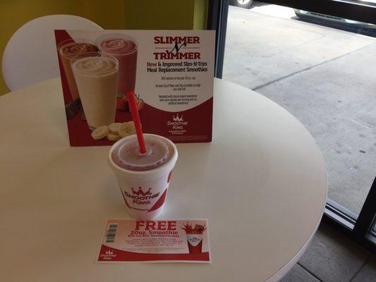 Free 12 ounce Strawberry Sensation and coupon for a buy one get one free!!!