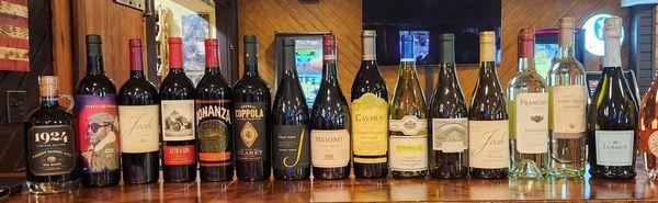 A small sample of our most popular wines