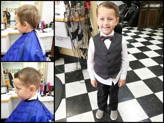 This little man needed a fresh cut to match his suit, he said :)