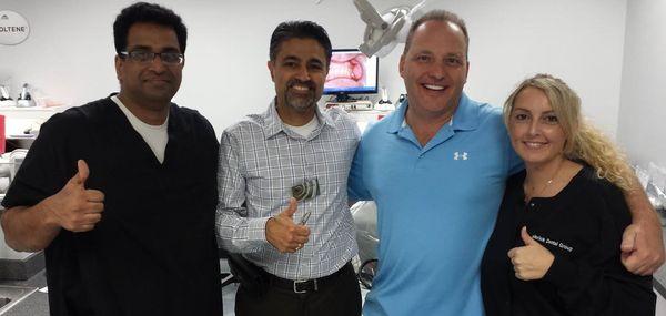 Dr. Dave, Alex, and Brie celebrating a beautiful full mouth reconstruction case they completed during advanced training in Las Vegas!