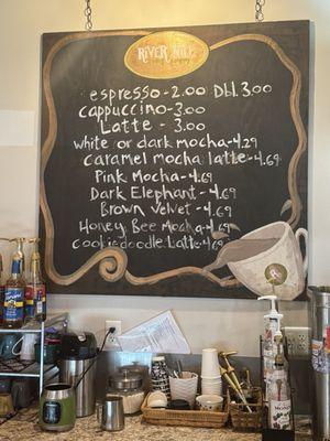 Coffee Menu.   (Scroll for Pastry Menu, Located Center Bottom on NEXT Page)