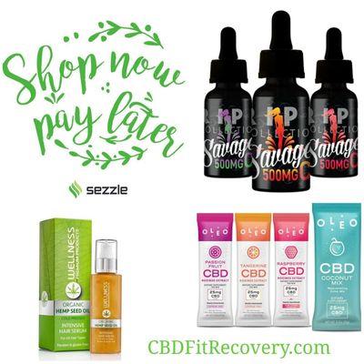 Now CBD is more affordable than ever with Sezzle! Shop now pay later!