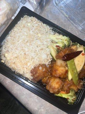 L9. General Tso's Chicken with M4. Fried Rice