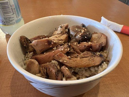 Grilled chicken teriyaki and brown rice