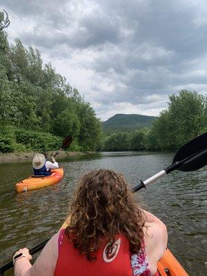 We stayed together and enjoyed. Overcast day and saw no other kayakers