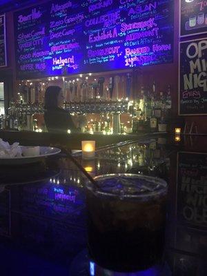 Bulleit rye and coke with beer options. Best place in town