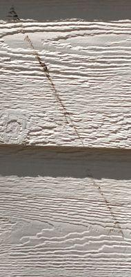 The scratch on my house that goes through the paint down to the siding.