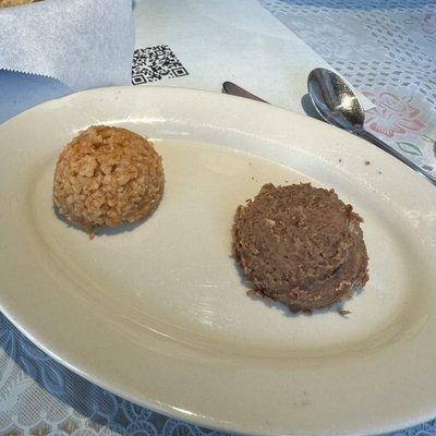 Side of rice & refried beans (refried are NOT vegetarian)