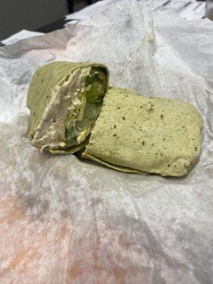 Chicken Cesar spinach wrap