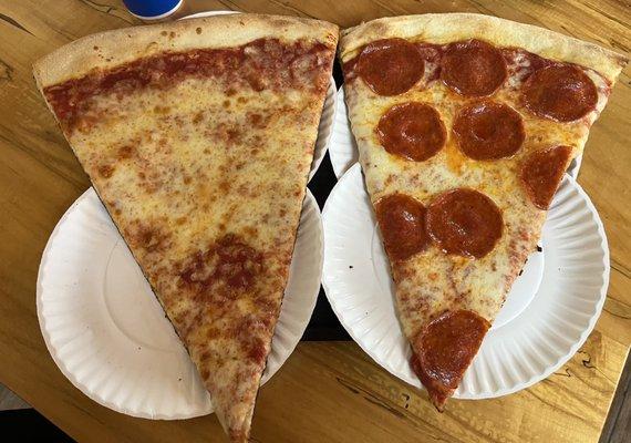 Plain Slice & Pepperoni slice