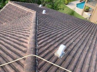 Roof before Palm Beach Pressure Cleaning