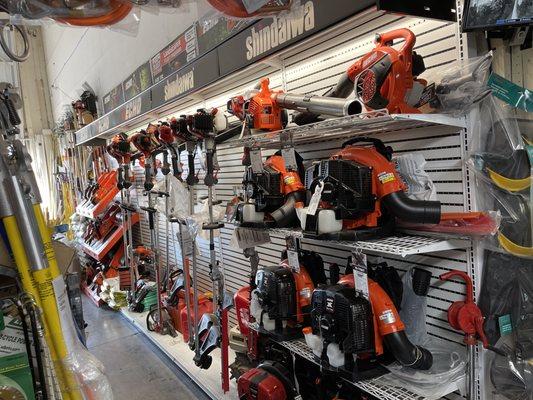 Leaf blowers, weed eaters, trimmers, hand held trimmers, we offer echo, TMC , Stihl, maruyama, and Honda equipment!