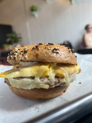 Sausage breakfast sandwich