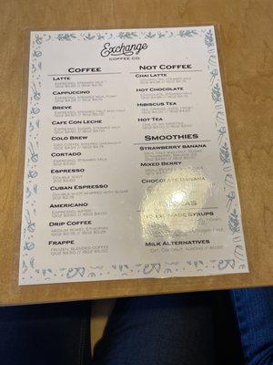 Drink Menu