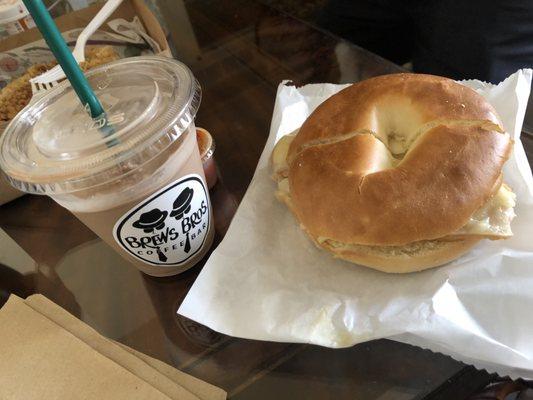 Granita and turkey provolone bagel