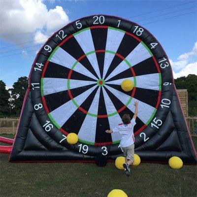 Soccer Darts.... can also use baseballs!  Lots of fun!