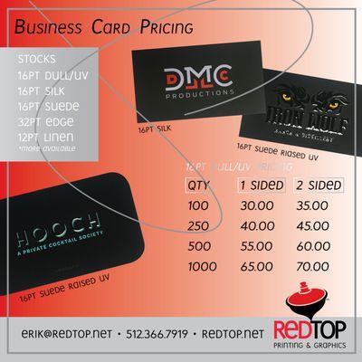 Business Card Pricing