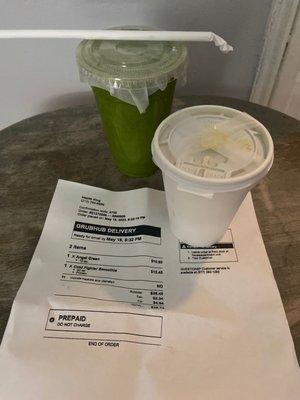 Allergy/Cold season has been kicking my butt, I ordered an angel green tea and cold fighter smoothie