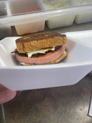 Super Thick Fried Bologna Sandwich