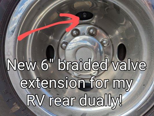 I can now properly check the inside dually tire pressures. I was assured all my tire pressures were checked for proper PSI inflation.