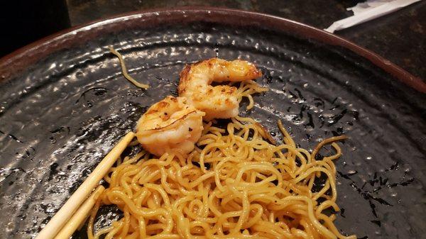 Noodles and shrimp