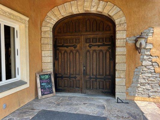 Front door to the wine