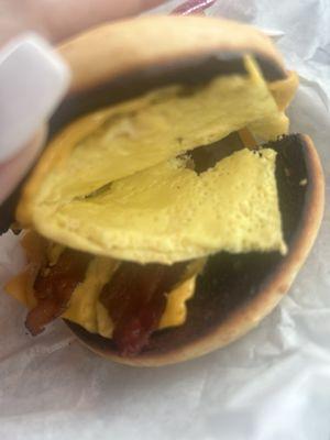 A bacon egg and cheese bagel