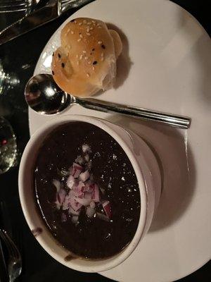 Cup of black bean soup