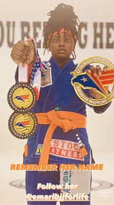 Emari Brown winning American Grappling Federation