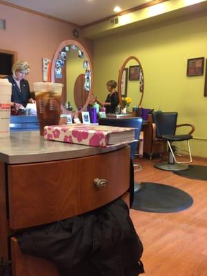 The inside of the salon.