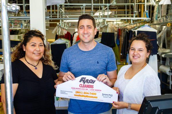 Come meet our friendly staff at Flash Cleaners