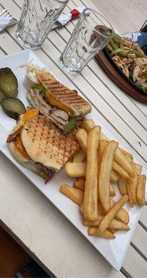 Western Panini - grilled chicken with green peppers cheese etc.