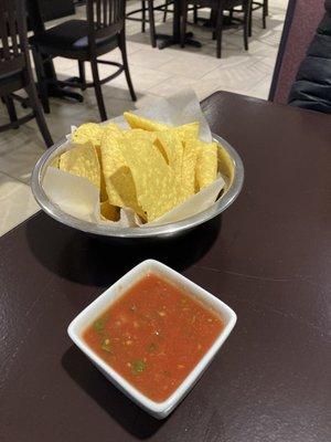 Complimentary chips and salsa