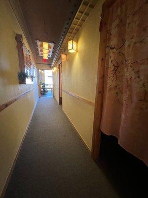 Hallway outside of massage rooms