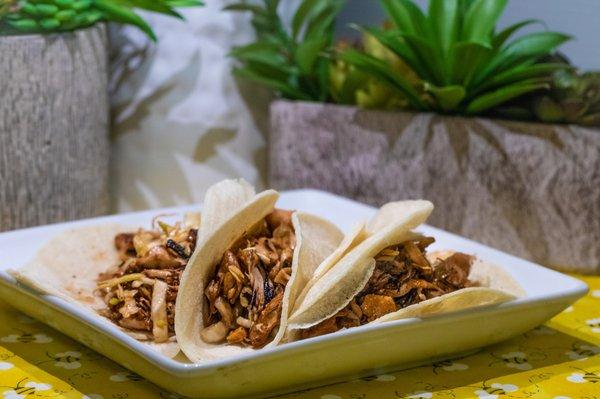 Jackfruit Tacos - Cabbage, Spicy Aioli or BBQ Sauce