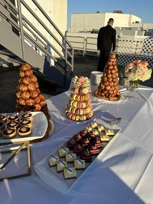 Nice catering setup on the rooftop