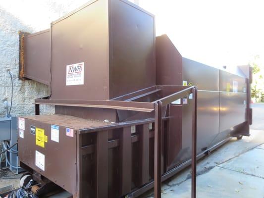 34-yard Self-contained Compactor.  Available for rent.