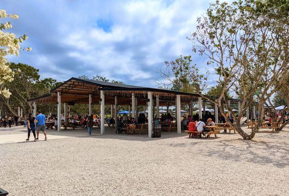 Pavilion with picnic tables